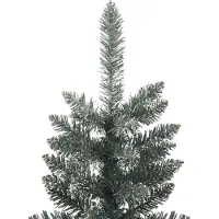 Syfax Sapin de Noël artificiel mince avec support Vert 210 cm PVC