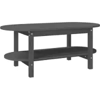 Syfax Table basse Gris 110x55x45 cm Bois massif de pin
