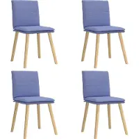 Syfax Chaises à manger lot de 4 bleu jean tissu