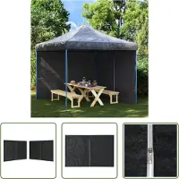 The Living Store Tente de réception Parois latérales 2 pièces avec fermeture éclair PE Anthracite