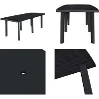 vidaXL Gartentisch Anthrazit 216 x 90 x 72 cm Kunststoff - Gartentisch - Gartentische - Outdoor Tisch - Outdoor Tische