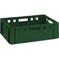 BURI Caisse à viande E2 vert foncé 60x40x20cm Caisse de stockage, caisse de boucherie Eurobox en provenance d'Allemagne, qualité alimentaire, robuste, empilable