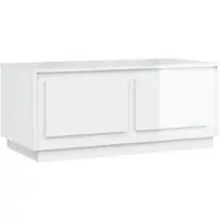 Syfax Table basse Blanc brillant 102x50x44 cm bois d'ingénierie