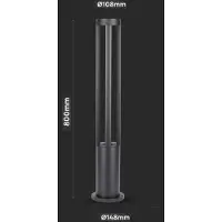 Silamp Borne Extérieure LED Design 80cm 220V IP65 Gris Anthracite 10W - Blanc Chaud 2300K - 3500K