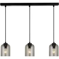 HOME DELUXE Suspension en verre SELINA - Gris fumé | Suspension, lampe à suspension, lampe en verre fumé