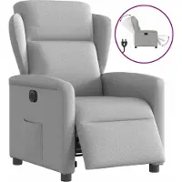Syfax Fauteuil inclinable électrique gris nuage tissu