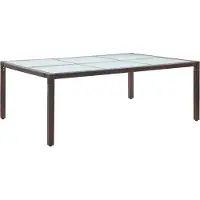 Prolenta Table de jardin exclusive, couleur marron, dimensions 200x150x74 cm, en résine tressée