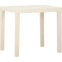 The Living Store Table de jardin blanche 79x65x72 cm plastique