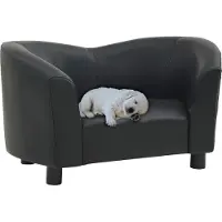 Syfax Canapé pour chien Noir 67x41x39 cm Similicuir