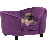 Syfax Canapé pour chien rouge bourgogne 69x49x40 cm peluche