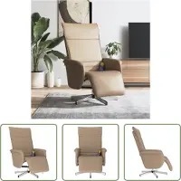The Living Store Fauteuil de massage avec repose-pieds Cappuccino-Brun Similicuir