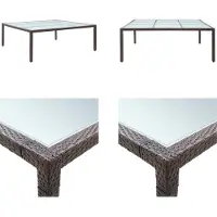vidaXL Table de jardin à manger Marron 200×200×74 cm Poly Rotin - Table de jardin - Table d'extérieur - Tables d'extérieur