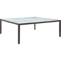 Syfax Table à manger de jardin Marron 200x200x74 cm Résine tressée