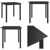 vidaXL Table de jardin noire 80x80x74 cm Aluminium et verre - Table de jardin - Tables - Tables