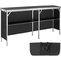StarTech.com Stand d'exposition portable - Table promotionnelle pliable avec étagère de rangement - Noir, 1980 x 385 x 880 mm