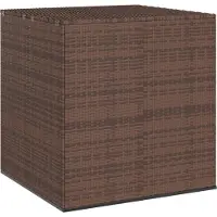 The Living Store Boîte à coussins de jardin PE Rotin 100x97,5x104 cm Marron
