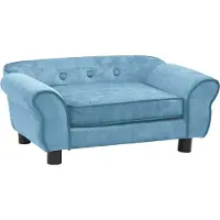 The Living Store Canapé pour chien turquoise 72x45x30 cm en peluche