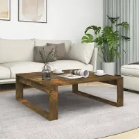 Prolenta Maison Exclusive - Table basse en chêne fumé 100x100x35 cm Matériau dérivé du bois