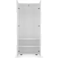 Dmora Comerio - Armoire 2 Portes, 78x187h cm Blanc Brillant, Portemanteau Italie