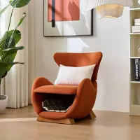 MODFU Fauteuil lounge style requin-baleine, fauteuil TV relax avec cachette pour chat, siège rembourré convivial pour animaux,66x69x76 cm,rouge brique