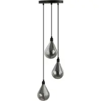 HOME DELUXE Suspension en verre CELIA gris fumé - 3 lumières | Suspension, lampe en verre, lampe goutte,