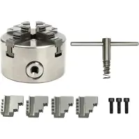 StarTech.com Mandrin à serrage automatique - 4 mors - 100 mm - Manuel - Pour tour/CNC - Argent