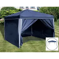 BURI 2 parois latérales pour Ruck-Zuck Alu-Pavillon 3x3m bleu Tente de jardin Protection contre le vent et les intempéries