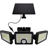 Silamp Lampe Solaire d'Extérieur 3 Têtes IP65 avec Détecteur de Mouvement - Blanc Froid 6000K - 8000K