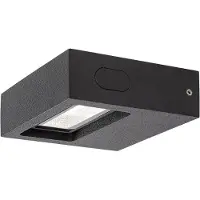 Rabalux 7052 Applique murale d'extérieur Ganges, 7 W, 4000 K, 575 lm, aluminium, noir, carrée, blanc neutre, IP65, 12 cm