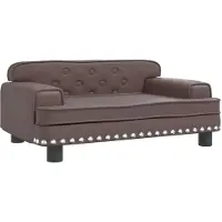 Syfax Lit pour chien marron 70x45x30 cm similicuir