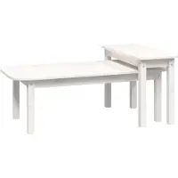Syfax Ensemble de tables basses 2 pcs Blanc Bois massif de pin