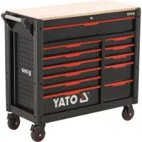 YATO Chariot d'atelier avec 12 tiroirs et plateau en bois