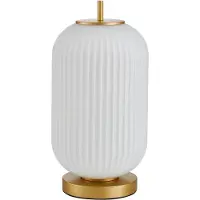 ITALUX Lampe de table décorative base dorée abat-jour en verre opale 1xE27 10W pour salon entrée OLMETO