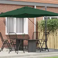 Prolenta Maison Exclusive - Parasol, dimensions 351 x 250 x 260 cm, polyester et aluminium, couleur verte