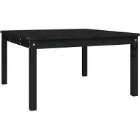Syfax Table de jardin noir 82,5x82,5x45 cm bois massif de pin