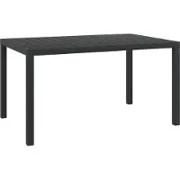 Syfax Table de jardin noir 150 x 90 x 74 cm Aluminium et WPC