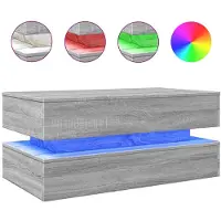 Syfax Table basse avec lumières LED gris sonoma 90x50x40 cm