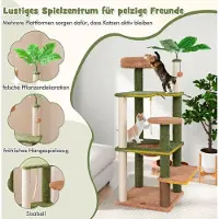 B2X Arbre à chat de 152 cm de haut pour chat domestique, tour à chat à plusieurs étages avec poteaux en sisal