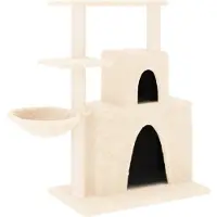Syfax Arbre à chat avec griffoirs en sisal Crème 83 cm
