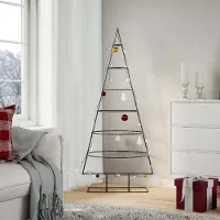 vidaXL Style élégant Sapin de Noël en métal pour décorations Noir 150 cm Sapins de Noël artificiels CHY28407022