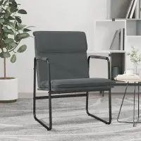 The Living Store Fauteuil lounge gris foncé 55x64x80 cm Tissu
