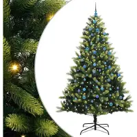 Syfax Arbre de Noël artificiel en silicone flexible 300 LEDs 240 cm