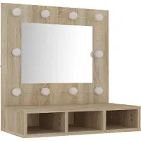 Syfax Armoire de miroir avec LED Chêne sonoma 60x31,5x62 cm
