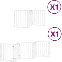 Syfax Barrière pour chien porte pliable 9panneaux blanc bois peuplier