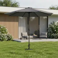 Mucola Parasol Ø3m Parasol de jardin pivotant à 360° Parasol de terrasse Parasol de marché Parasol de plage - Gris