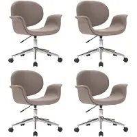 Syfax Chaises pivotantes à manger lot de 4 taupe tissu
