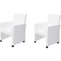 Syfax Chaises à manger lot de 2 blanc similicuir