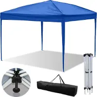 HENGDA Pavillon pliable Pavillons & tentes de réception 3x3m, chapiteau de jardin pour jardin terrasse fête, étanche à l'eau ohn côtés bleu