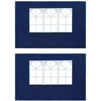 Syfax Paroi de tente de réception 2 pcs avec fenêtre PE Bleu