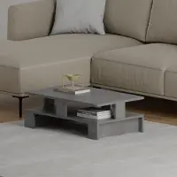 Decortie Mansu Table basse moderne rétro gris polyvalent 80 x 50 x 28 cm